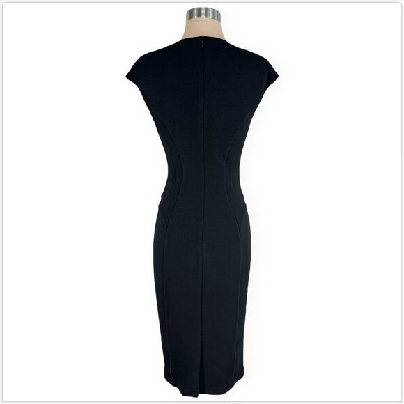 Ted Baker London Dardee Black Embellished Jewel Neck Bodycon Midi Dress 3 / M - Picture 5 of 7